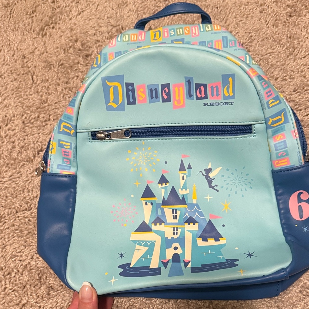 Disneyland Light Blue & Navy Castle Mini Backpack 65th anniversary